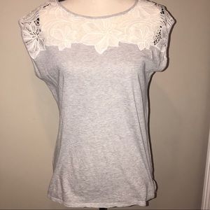 Lace Appliqué cotton tee